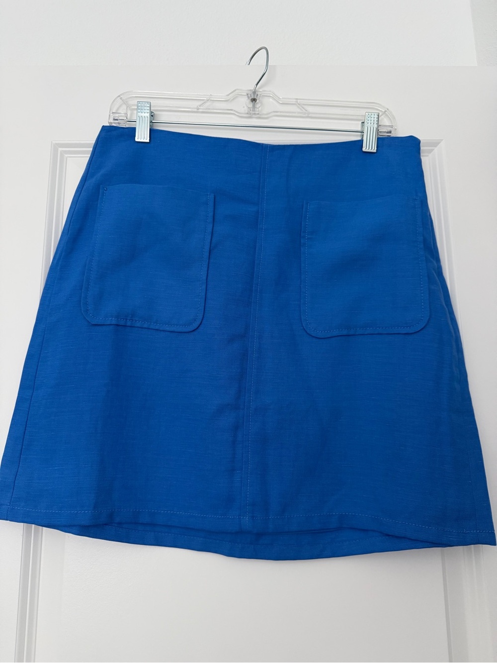 LOFT Bright Cobalt Blue Mini Skirt with Front Patch Pockets